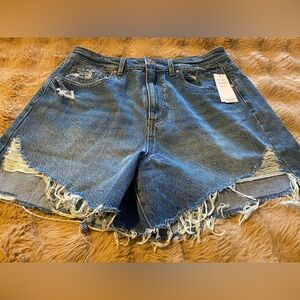 BNWT Of Luck original distressed jean shorts